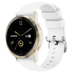 Bracelet pour Garmin Venu 2S/Venu 3S/Vivomove 3S/Vivoactive 4S,18mm Bracelet silicone souple pour Fossil Ladies Gen 6/gen 5E/Fossil Ladies Venture HR Gen 4/3/Withings Steel HR 36mm (Blanc) (PanShiYunDong, neuf)