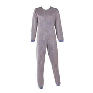 Confezioni_Emy Pyjama int&eacute;gral m&eacute;dical unisexe &ndash; Grenouill&egrave;re adulte coton 100% &ndash; Pyjama dos zip seniors &ndash; V&ecirc;tements g&eacute;riatriques confortables Made in Italy - Taille M - Cercle Beige (CONFEZIONI EMY, neuf)