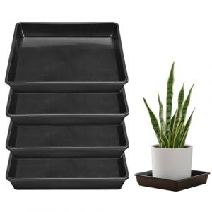 Ulawellor Lot de 4 soucoupes carr&eacute;es en Plastique 30 x 30 cm Jardini&egrave;re carr&eacute;e en Plastique Noir Jardini&egrave;re carr&eacute;e en Plastique pour Plantes d'ext&eacute;rieur et d'int&eacute;rieur (Ulawellor, neuf)