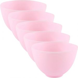 TOVINANNA Lot de 5 Bols M&eacute;langeurs en Silicone Rose Petits pour Masque Facial, Bol &agrave; Masque DIY pour Soins Peau, Fourniture de Spa Polyvalente, Facile &agrave; Nettoyer et Solide, pour Usage (JIGZAG, neuf)