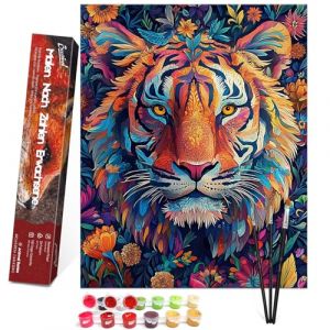Bougimal Peinture par Numero Adulte Animal, Sans Cadre inclure Pinceaux et Acryliques Peintures - 40x50 cm, Tigre (BougimalDirect, neuf)