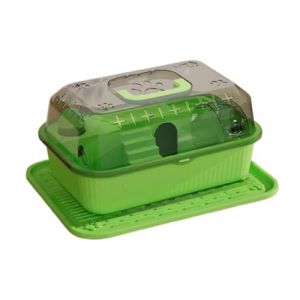 MagiDeal Hamster House Hamster Porte Case Habitat Guinée Pig Sleeping Cage Hamster Carrier Carrier Cage pour Chinchilla Mouse Small Pet Hamster, Vert, 37cmx25cmx18cm (Grand Plaisir 360, neuf)