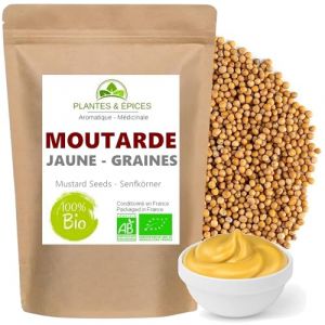 Moutarde Jaune en Graine naturelles 250g - Id&eacute;al Recette Moutarde Maison &agrave; l'Ancienne - Sachet Fra&icirc;cheur Biod&eacute;gradable Refermable (250) (PLANTES & EPICES, neuf)