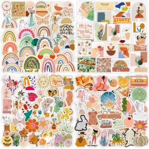 Autocollant 200 pcs Stickers Jolis Thème de Bohème Imperméable Vinyle Aesthetic Deco Lot Autocollants Marque pour PC Ordinateur Téléphones Portable Valise Skate Macbook Frigo Mug Velo Moto Auto etc (AIRNOGO GmbH, neuf)