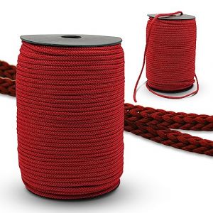 DOJA Barcelona | Corde Polyester 6mm | Bobine de 100m | Corde Rouge | Diamètre 6mm | en Polyester | Couture Accessoires Mercerie | pour Lacet Corde, Corde Paracorde, Kit de Survie, Machine a Coudre (DOJA Barcelona, neuf)