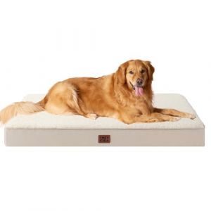 EHEYCIGA Panier Chien Orthopedique, Coussin Chien Dehoussable Lit pour Chien Lavable, Tapis Epais pour Chien Grande Taille, Matelas Chien, Chameau, 112x81x9cm (EHEYCIGA EU, neuf)