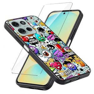 LYZXMY Coque pour Motorola Moto G75 5G (6.78") + Verre trempé écran Film Protecteur - Noir Souple Silicone Étui Protection Housse TPU Case Cover - Monster (LIJIASHUMA, neuf)