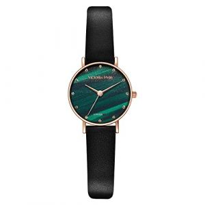 VICTORIA HYDE Montre rectangulaire pour femme - Cadran vert - Montre à quartz analogique avec bracelet en acier inoxydable, émeraude, bracelet (Victoria-Hyde, neuf)