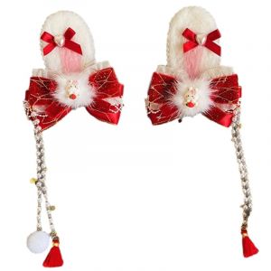 Bandeau polyvalent avec oreilles de lapin/épingle à cheveux/béret pour filles - Coiffe de soubrette pour costumade - Diadème délicat pour toutes les occasions pour filles (guangzhoutiehukejiyouxiangongsi, neuf)