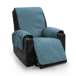 TIANSHU Housse Fauteuil Relax Imperm&eacute;able, Housse pour Canap&eacute; Relax Housse Matelasse R&eacute;versible Chat Chiens Fauteuil Protection Lavable R&eacute;sistant &agrave; l'usure Antid&eacute;rapant(1 Place, Gris Bleu) (TIANSHU FR (Trademark registration No 018062900), neuf)