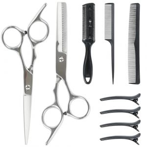 Hengxinchen Set de Ciseaux Coiffure Desepaissir, Set de Ciseaux de Coiffure, 2-in-1 Kit Coiffure Professionnel pour Femmes, Enfants, Animaux de Compagnie, Salon de Coiffure à Domicile, 6.7 Inch (HENGXINC, neuf)