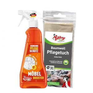 POLIBOY Booster de meubles – Nettoyant pour meubles – Élimine la saleté et rafraîchit comme nettoyant pour meubles – 1 x 375 ml – Avec chiffon en coton – Fabriqué en Allemagne (Kaladia FR, neuf)