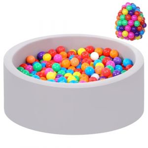 Piscine &agrave; balles pour b&eacute;b&eacute; avec 100 balles tricolores, avec en Plastique incluses Piscine &agrave; balles Ronde Souple Pliable Grande pour Tout-Petits Int&eacute;rieur (Yasonn, neuf)