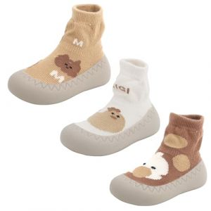 SEAUR Chaussons Chaussettes B&eacute;b&eacute; Anti-d&eacute;rapantes Chaussure Hiver Chaude Tout-petit Premier Pas B&eacute;b&eacute; Fille Gar&ccedil;on 12-18 mois (MANDIGLO, neuf)