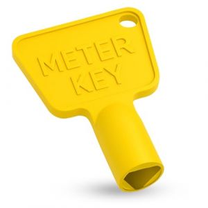 Cl&eacute; de compteur &eacute;lectrique et gaz en plastique (lot de 1) &ndash; Cl&eacute; de compteur utilitaire avec douille triangulaire &ndash; Cl&eacute; en plastique jaune durable pour armoires, poubelles et acc&egrave;s au compteur. (Event Decor Shop, neuf)