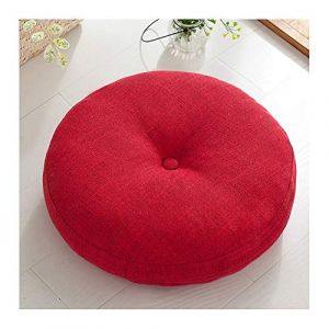 Rond Coussin Si&egrave;ge, Coussin Coton Lin Tatami, Coussins Chaise &eacute;pais Moelleux pour Coussins de Chaise de Bureau, Coussin D'ext&eacute;rieur Amovible Et Lavable pour Int&eacute;rieur,Rouge,45cm(18inch) (ZzShangHang, neuf)
