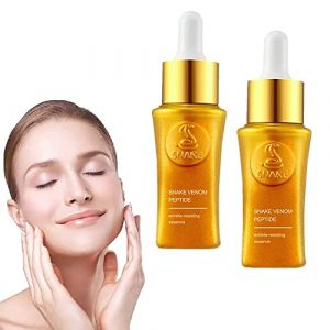 Sérum au venin de serpent Hemiko, crème anti-rides pour le visage pour les femmes, sérum aux peptides de venin de serpent, sérum anti-âge au collagène, réduit les rides et raffermit la peau (2pièces) (AYWUITPOBP888, neuf)