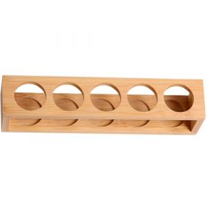 CORHAD Support en Bambou Naturel pour Huiles Essentielles 5 Trous &Eacute;tag&egrave;re &agrave; Huiles Essentielles Compacte Organiseur de Flacons D&eacute;coratif et Stable pour Salle de Bain ou Bureau (Noddlezip, neuf)
