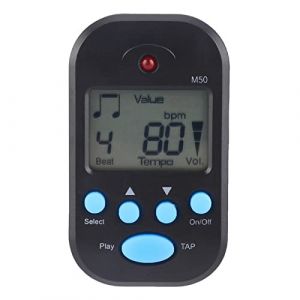 Alomejor Métronome Numérique Portable avec Clip-on, Fonction Tap Tempo, Jack 3.5mm, Réglage du Volume, Compatible Piano Guitare Violon (Etmuxtr-EU, neuf)