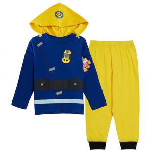 Pyjama de déguisement Sam Le Pompier pour garçons - Pyjama Complet pour Enfants avec Personnage de Longueur Totale Taille, Bleu, 18-24 Mois (Lora Dora, neuf)