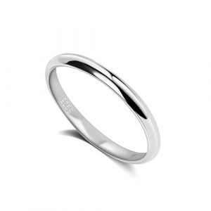 Dankadi Anneau D'alliance en 925 Argent Largeur 3.5mm Plaqu&eacute; Or Taille 44 &agrave; 70MM pour Couple &Eacute;poux, Bague Simple Lisse D&ocirc;me pour Femme Homme Cadeau Amour Mariage Amie Fille (Argent Style D, 12) (Mei Yun Jewelry, neuf)