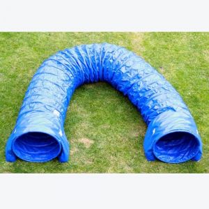 Callieway® Dog Agility Tunnel professionnel pour chien avec dispositif d'agilité (sacs de sable de soutien déjà inclus) (6 m, bleu) (Yorrxshire United GmbH, neuf)
