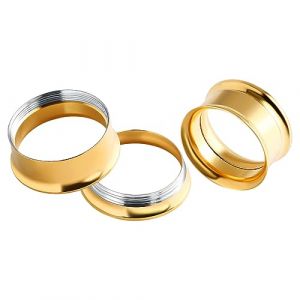 Wycian 2PCS 0 Oreilles Ecarteur Or, Screw Tunnel Plug Or Hoop Piercing Oreille Tunnel 8x8MM 0G (WYCIAN, neuf)