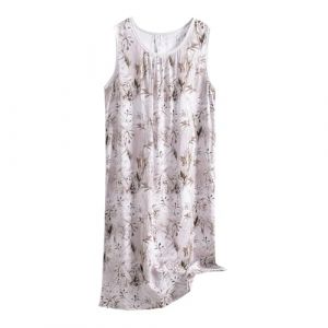 TDEOK Chemise de nuit d'été sans manches pour femme - Robe midi sans manches - Motif floral - Chemise de nuit d'été pour femme - Bretelles larges - Robe de nuit sans manches - Grandes tailles, lilas (KFHGHGKGLG, neuf)