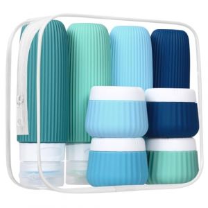 Lot de 8 Flacon Voyage kit, Contenant Voyage à Remplir 30/90ml,Flacon Voyage Silicone Réutilisable et Étanche Contenant de Bouteilles de Voyage,kit avion trousse de toilette (STANILA FOYA SHOP S.R.L., neuf)