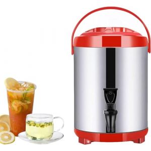 6L/8L/10L/12L Distributeur d'eau Chaude et Froide,Bouilloire Thermostat,Fontaine Isotherme Distributeur de Boisson en Acier Inoxydable,Grande Capacité,10-12 Heures,Red-6L (nai mo mao yi, neuf)