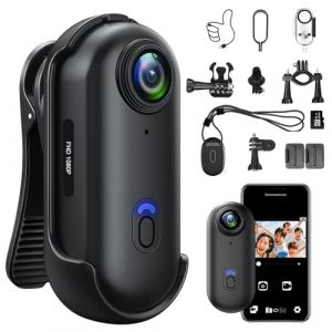 YCCNIU Cam&eacute;ra d'action 64GB, Cam&eacute;ra d'action WiFi pour Casque de Moto, Cam&eacute;ra Vid&eacute;o Portable HD 1080P, Mini Cam&eacute;ra de Corps de Sport avec Clip Rotatif 360&deg;, &Eacute;tui &Eacute;tanche et Multiples Accessoires (Chen-Cong, neuf)