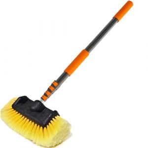 LAANPOLE 3,6m Brosse Nettoyage Voiture avec Perche Telescopique, Brosse Lavage Voiture, Balai Nettoyage Anneau Solaire pour Camping-Car, Camion, Bateau, Rev&ecirc;tement de Maison (Hengke Co., Ltd., neuf)