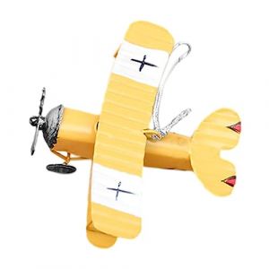 Modèle d'avion vintage Modèle de fer Métal Modèles d'avions Alliage Métal Avion Décoration Biplan Avion Miniature Décoration Collection Ornement de Bureau, 10 x 9 x 5 cm (vusintalu, neuf)
