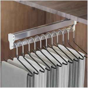 Tringle À Vêtements Extensible Pour Placard Tringle Placard Coulissante Avec 2 Rails Coulissants Réglable 35-80cm Rail,Support Organisateur idéal pour la Garde-Robe (30cm) (YinTongDianZi, neuf)