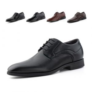 Hitmars Chaussure Derby Homme Oxford Chaussures Cuir Ville Lacets Mariage Dressing Business Cuir Vernis Chaussures Costume Brogue Respirant GPG810 Noir 43 (Free Mobile OU, neuf)