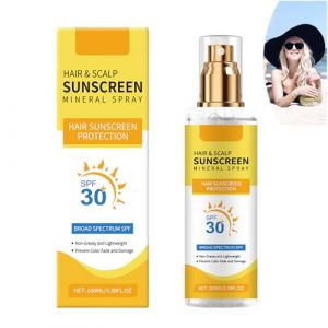 Spray protecteur pour le cuir chevelu, protection solaire SPF 30, brume après-soleil anti-UV pour cheveux et cuir chevelu, protection anti-décoloration, facile à transporter (1pcs) (CongRong-Shop, neuf)