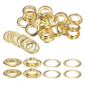 QUARKZMAN 20 Ensembles d'Œillets avec Rondelles de 20 mm, Kit d'Œillets en Métal pour Rideaux en Tissu, Ceintures en Cuir, Sacs DIY, Couleur Or (QUARKZMAN, neuf)