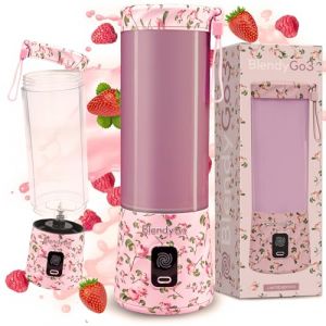 Blender portable BlendyGo3, Mixeur portable, Blender Smoothie rechargeable USB, Mixeur Smoothie puissant sans fil, Mini Mixeur pour smoothies et jus, sans BPA (Roses) (BlendyGo, neuf)