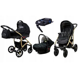 BabyLux&reg; Enfant Poussette Combin&eacute;e Set 4 en 1 - Largo - incl. Nacelle, Canne, Si&egrave;ge de voiture, ISOFIX Base - Si&egrave;ge Auto - Landau B&eacute;b&eacute; - avec Sac &agrave; langer, Habillage pluie etc. (BabyLux-shop, neuf)