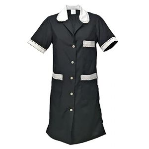 Fratelliditalia.org - Blouse Tablier pour Femme, Serveuse, Femme de M&eacute;nage, Travaux Domestiques - Manches Courtes, Noir , 38 (fratelliditalia.org&reg;, neuf)