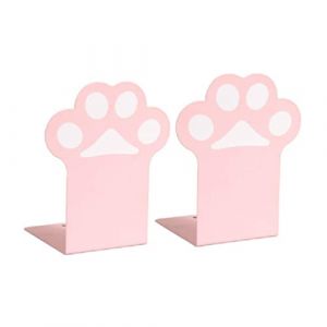 Lot de 2 serre-livres d&eacute;coratifs mignons en forme de patte de chat en m&eacute;tal avec but&eacute;es de livres et &eacute;tag&egrave;re de bureau pour femme (sweetWU, neuf)
