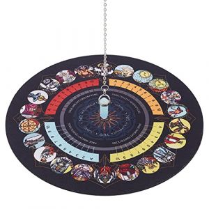 craspire Pendule Board Radiesth&eacute;sie Divination avec Pendule Opalite, Bloc de Cartes en Caoutchouc pour Tarot D'Autel, Babillard M&eacute;taphysique de Divination Radiesth&eacute;sie, Fournitures D'Autel (CRASPIRE FR, neuf)