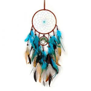 Attrape-rêves Bleu, BetterJonny Capteur de Reves en Plumes Grand Attrape Rêve Capteur de Rêves Vintage Dream Catcher Handmade Attrapeur de Rêves Capteur de Rêves Handwerk Zimmerdekoration Blau (LC-FR, neuf)