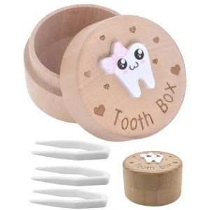 JUKOTA Boite à Dents de Lait en Bois,Boite a Dents de Lait Avec Clip, Boîte de Rangement de Dents en Bois pour Dents Perdues,pour Commémorer Première Dent Cadeaux D'anniversaire pour Garçons Filles (CAR PARTS FOR ALL, neuf)