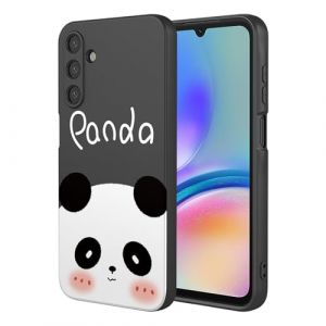 ILING Coque pour Samsung Galaxy A05S, Tr&egrave;s Mince &Eacute;l&eacute;gante Fleurs Vignes ou Panda Mignons Design Housse, Souple Silicone Liquide TPU Bumper Antichoc Mat Femme &Eacute;tui (Noir A02) (Wanten, neuf)