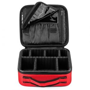 FORRICA Trousse Maquillage Femme Rangement Cosmétique Voyage Sac de Maquillage Professionnel Malette Maquillage Fille avec Cloison Amovible Pinceaux Pochette Rouge A (MoskviWeb OÜ, neuf)