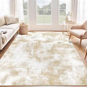 SHACOS Tapis Salon 160x230cm, Poil Ras Moderne Motif Abstrait Tapis Descente de Llit Chambre Adulte Antid&eacute;rapant Tapis de Sol Doux pour Chambre &agrave; Coucher, Salle a Manger, Beige (Shenzhen MJ Shopping Co.,Ltd., neuf)