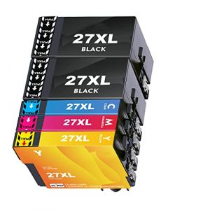 27XL Cartouche d'encre de Rechange pour Epson 27XL 27 XL pour Workforce WF-3620 WF-7710 WF-7620 WF-7715 WF-7720 WF-7610 WF-3640 WF-7210 WF-7110 (2 Noir, 1 Magenta, 1 Cyan, 1 Jaune) (Starlet24, neuf)