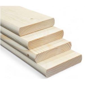 QLS 1 planche à bords lisses, 120 cm x 9 cm, en bois de pin raboté (QLShandels, neuf)