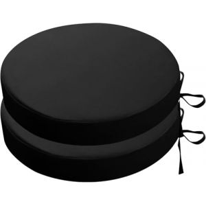 HKJGNH Lot de 2/4 Galette de Chaise Ronds d'extérieur de Jardin Imperméables avec Attaches - 40/45/35cm Carrés Coussins de Siège épaisseur 5cm for Patio, Cuisines, Salle à Manger(Black,35x5cm(2pcs)) (zhangyanwen0702, neuf)